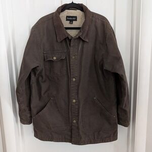 Dunbrooke Mens Canvas Chore Coat MEDIUM Workwear Barn Outdoor Sherpa Lined Brown